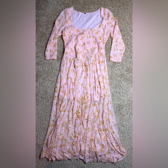 Free People Pink Floral Long Sleeve Dress - Picture 2 of 3